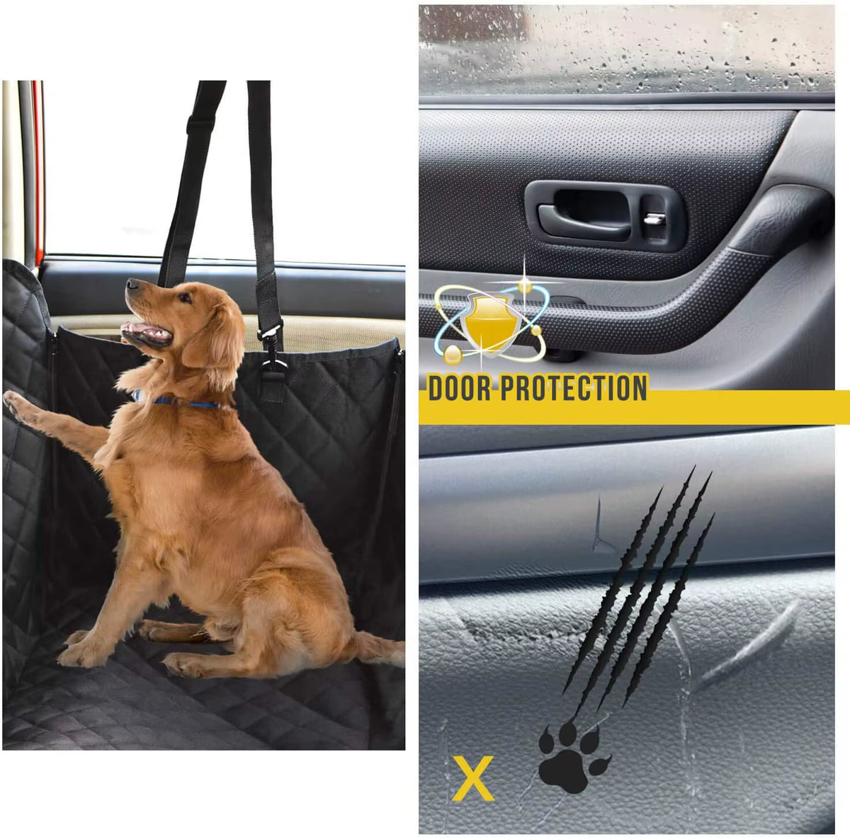 Keep Your Car Clean and Your Pup Happy with Our Waterproof Dog Car Seat Cover Hammock! Perfect for Small & Large Dogs! 🐾🚗🐶
