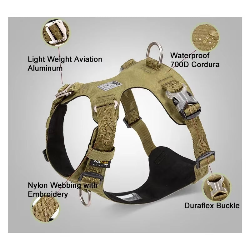 Transform Your Pup's Outdoor Adventures with Our Adjustable Lightweight Tactical Harness! Perfect for Every Size! 🐾✨