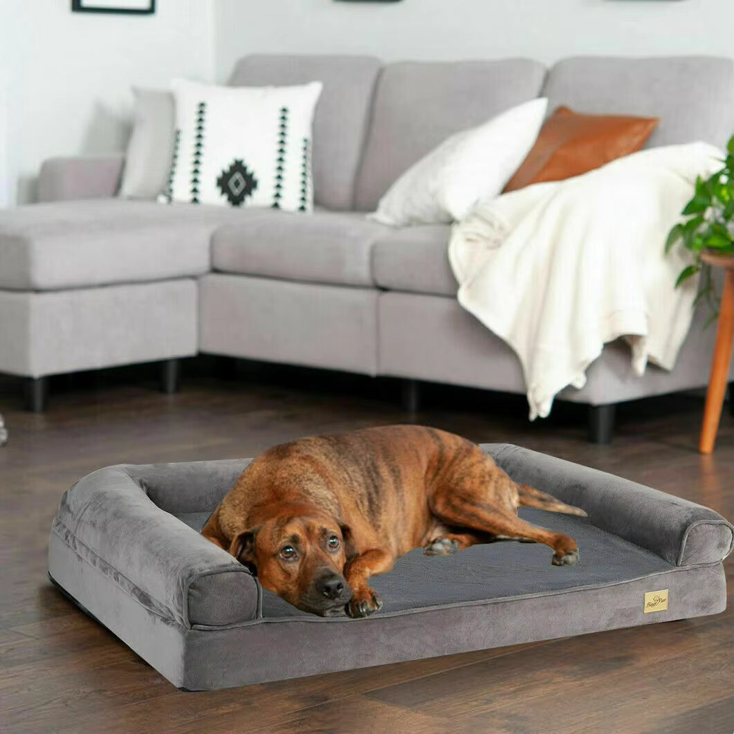 Snuggle Up! XXL Orthopedic Dog Bed with Bolster - Cozy, Washable & Perfect for Your Furry Friend! 🐾❤️