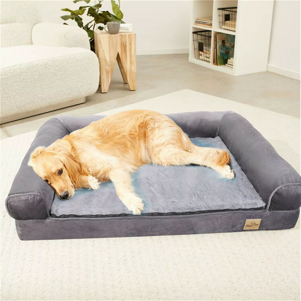 Snuggle Up! XXL Orthopedic Dog Bed with Bolster - Cozy, Washable & Perfect for Your Furry Friend! 🐾❤️
