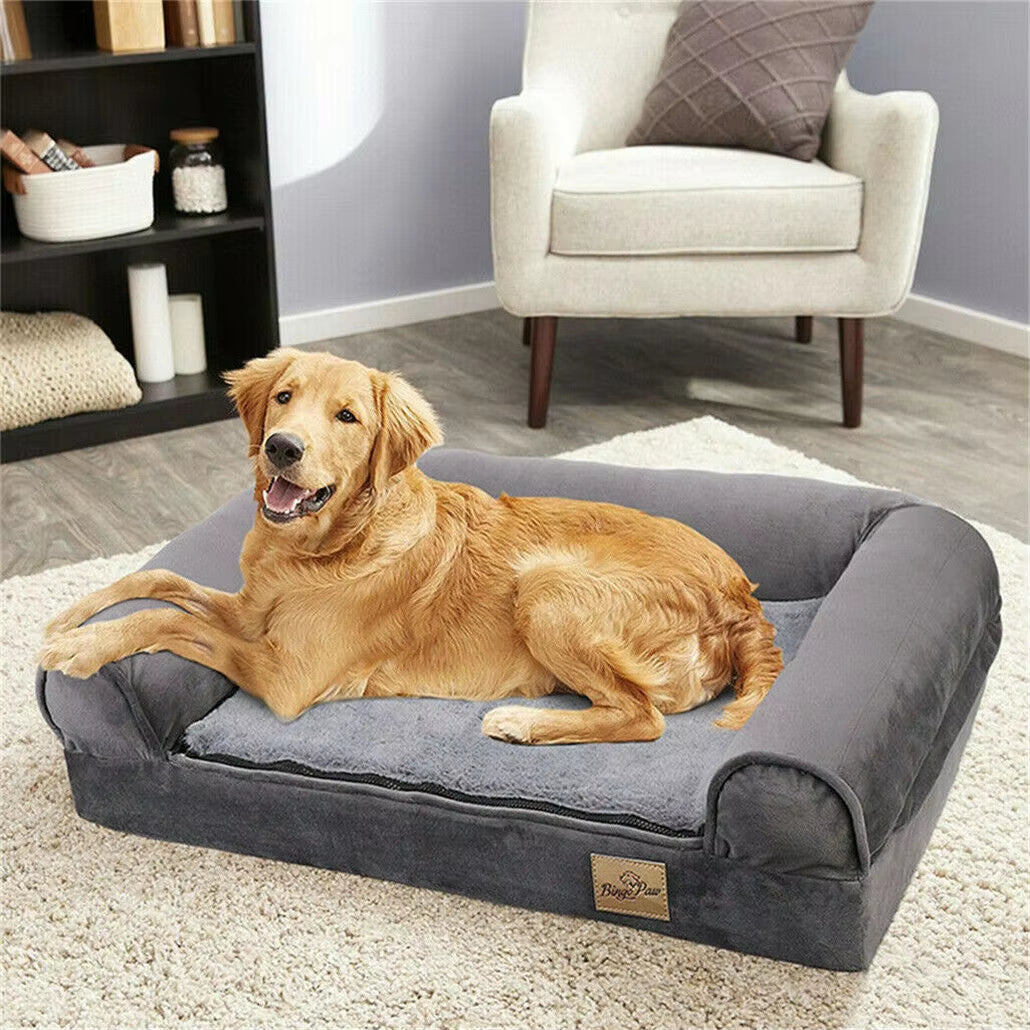 Snuggle Up! XXL Orthopedic Dog Bed with Bolster - Cozy, Washable & Perfect for Your Furry Friend! 🐾❤️